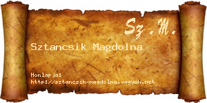 Sztancsik Magdolna névjegykártya